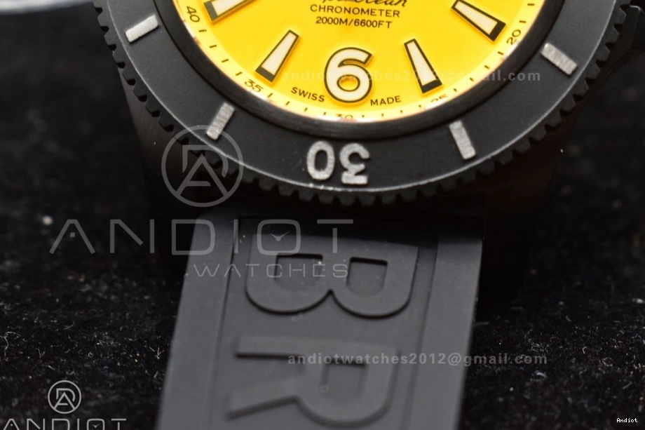 on Black 44 Edition Dial Yellow Strap Rubber Black TF A2824 Automatic 1:1 Best Superocean Bezel 0405